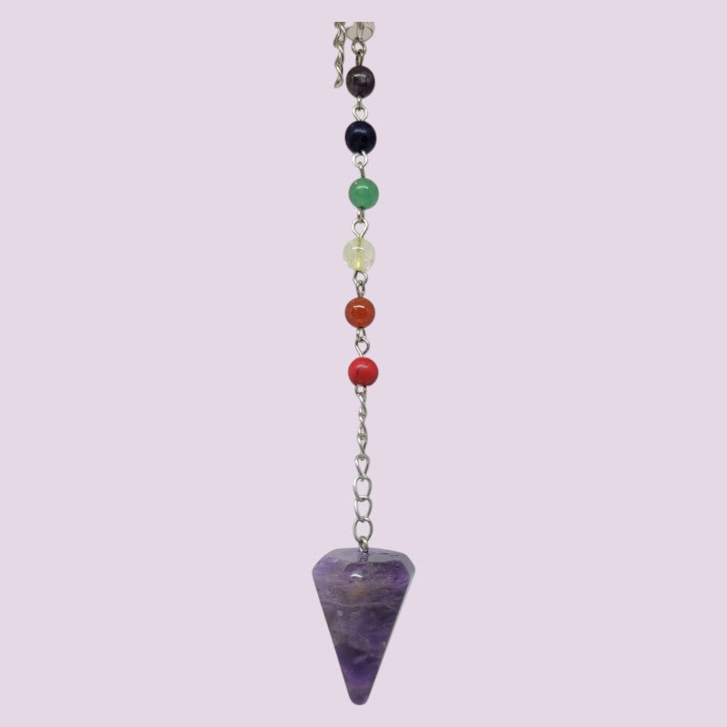 Pendulo Piedras con 7 chakras