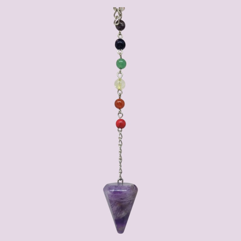 Pendulo Piedras con 7 chakras