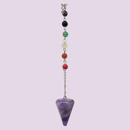 Pendulo Piedras con 7 chakras