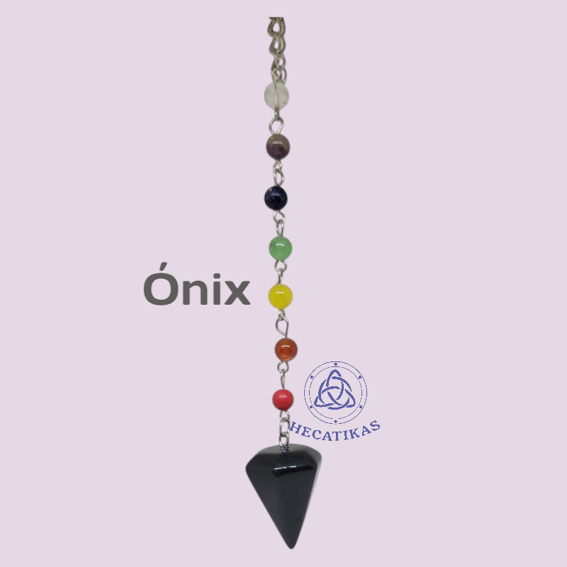Pendulo Piedras con 7 chakras