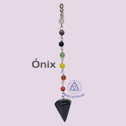 Pendulo Piedras con 7 chakras