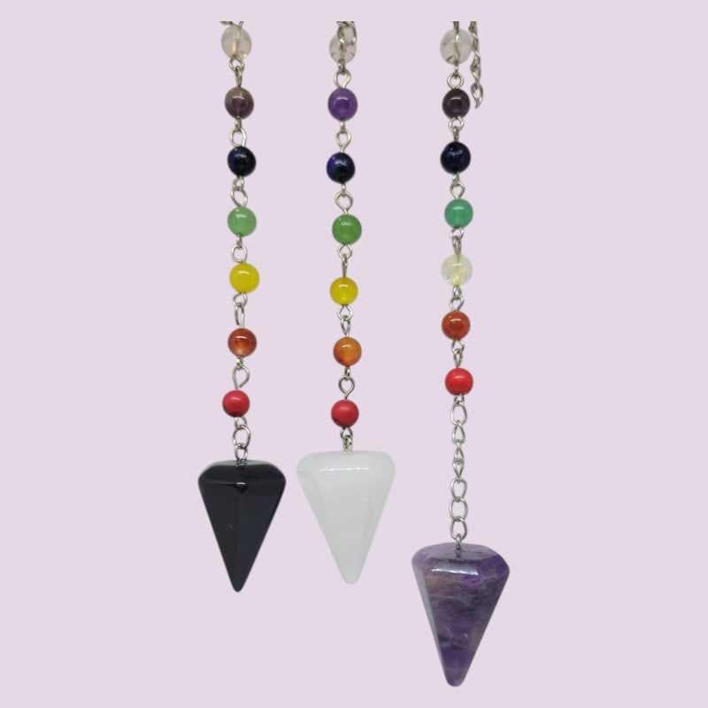 Pendulo Piedras con 7 chakras