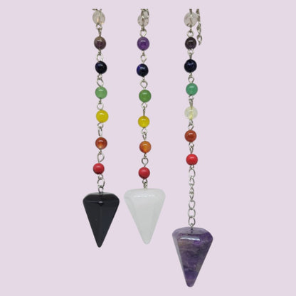 Pendulo Piedras con 7 chakras