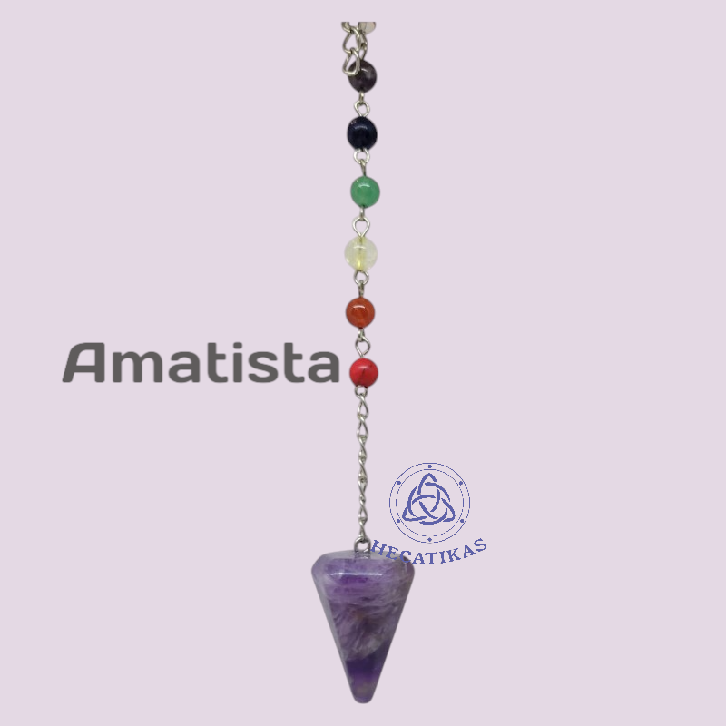Pendulo Piedras con 7 chakras