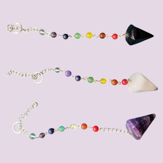 Pendulo Piedras con 7 chakras