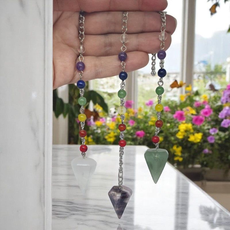 Péndulo Piedras con 7 chakras