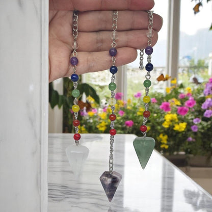 Péndulo Piedras con 7 chakras