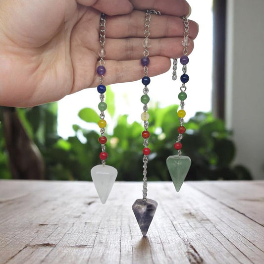 Péndulo Piedras con 7 chakras