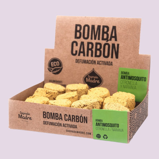 Bomba Carbón Sahumerio Citronella & Naranja Antimosquitos