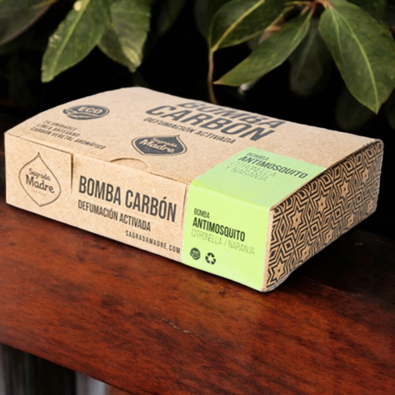 Bomba Carbón Sahumerio Citronella & Naranja Antimosquitos